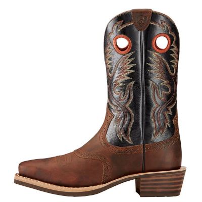 Ariat Western: Heritage Roughstock Botas Western Hombre - Marrones / Negras (GXQPE7163)